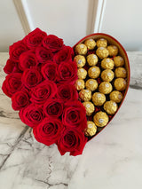 Heart Shape Roses + Ferrero